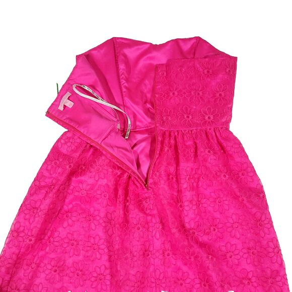 lilly pulitzer Payton floral organza Dress 8 NWT Pop Pink Strapless sweetheart - Picture 12 of 16